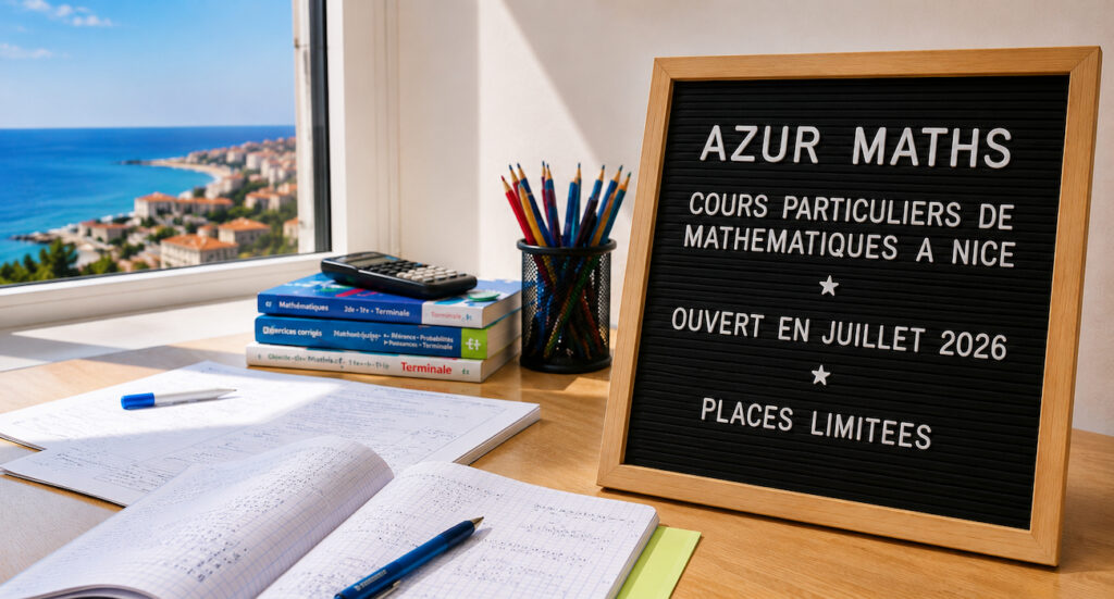 Ete 2026 cours particuliers maths Nice